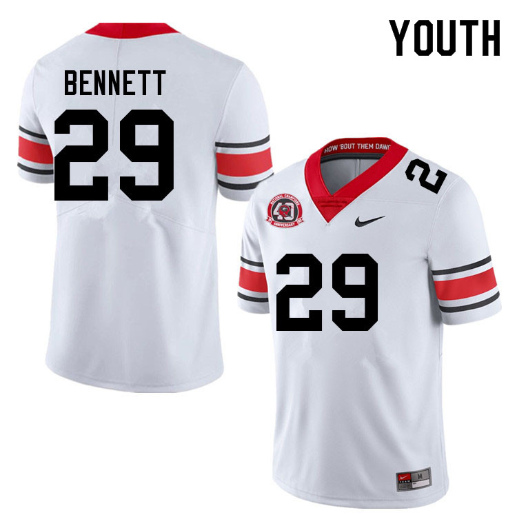 Youth #29 Luke Bennett Georgia Bulldogs College Football Jerseys Sale-40th Anniversary